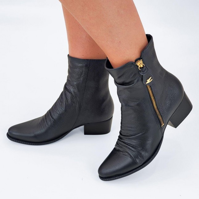 Bota Dina Mirtz Feminino em Couro Salto Baixo 12714 Margil