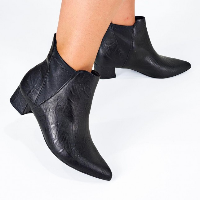 Bota Bico Fino Sem Salto Botinha Feminina Cano Bota Sem Salto Bico