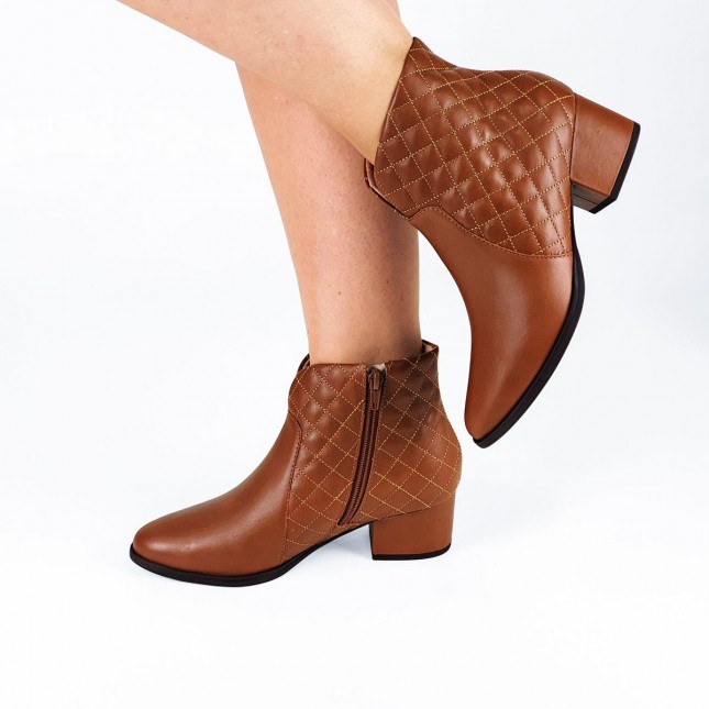 Bota Usaflex Feminina em Couro Salto Baixo AD1519 Margil