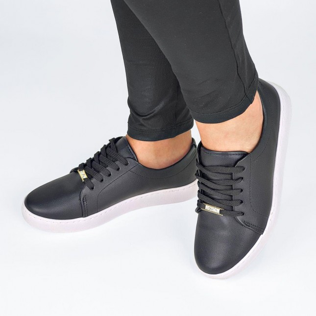 Vizzano Branco TÃªnis Vizzano Feminino Casual Preto Tênis Casual