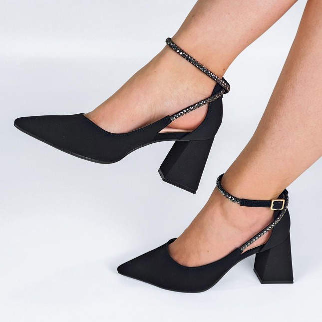 Salto Médio Scarpin Preto Bebece Scarpin Salto Médio Fino Bebecê