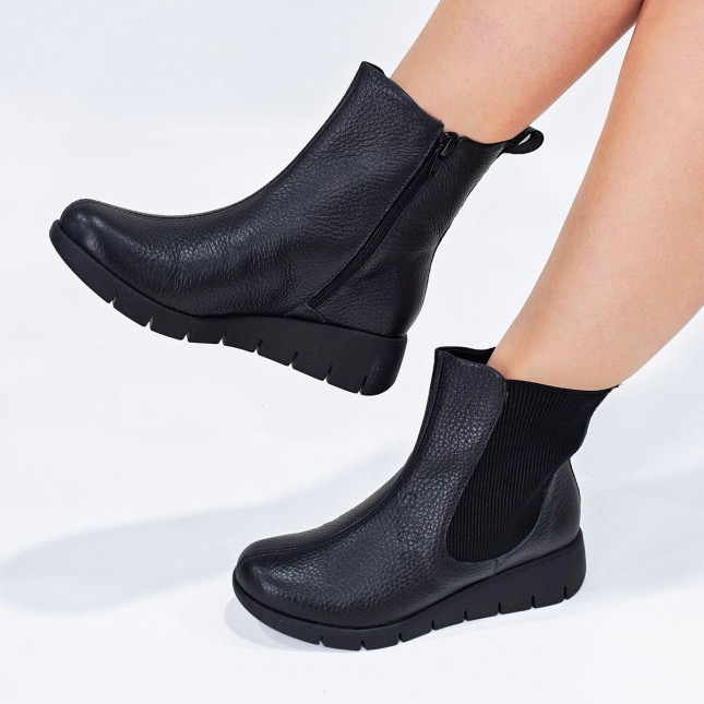 Bota Usaflex Feminina Elástico Salto Anabela AL4001 Margil