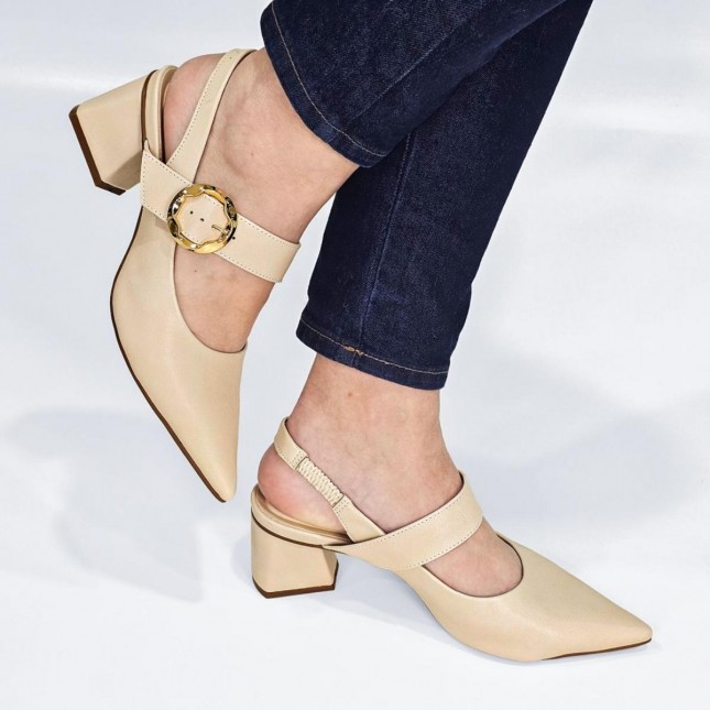 Sapato Bebecê Feminino Slingback Salto Baixo T3838-537 | Margil