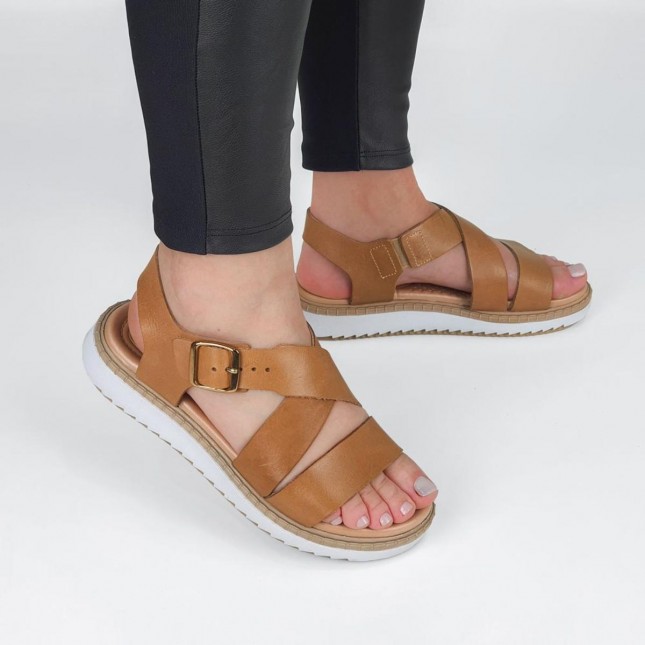 Sandália Pegada Rasteira de Couro 233602 Margil Calçados