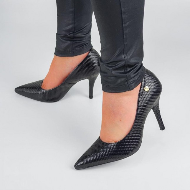 Bico Fino Vizzano Sapato Preto Vizzano Sapato Salto Fino Preto