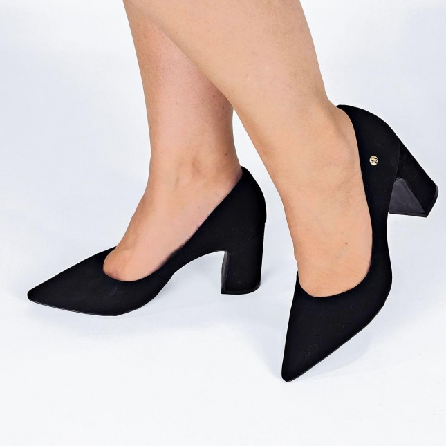 Scarpin Bebecê Sapato Com Salto Preto Sapato Feminino Scarpin