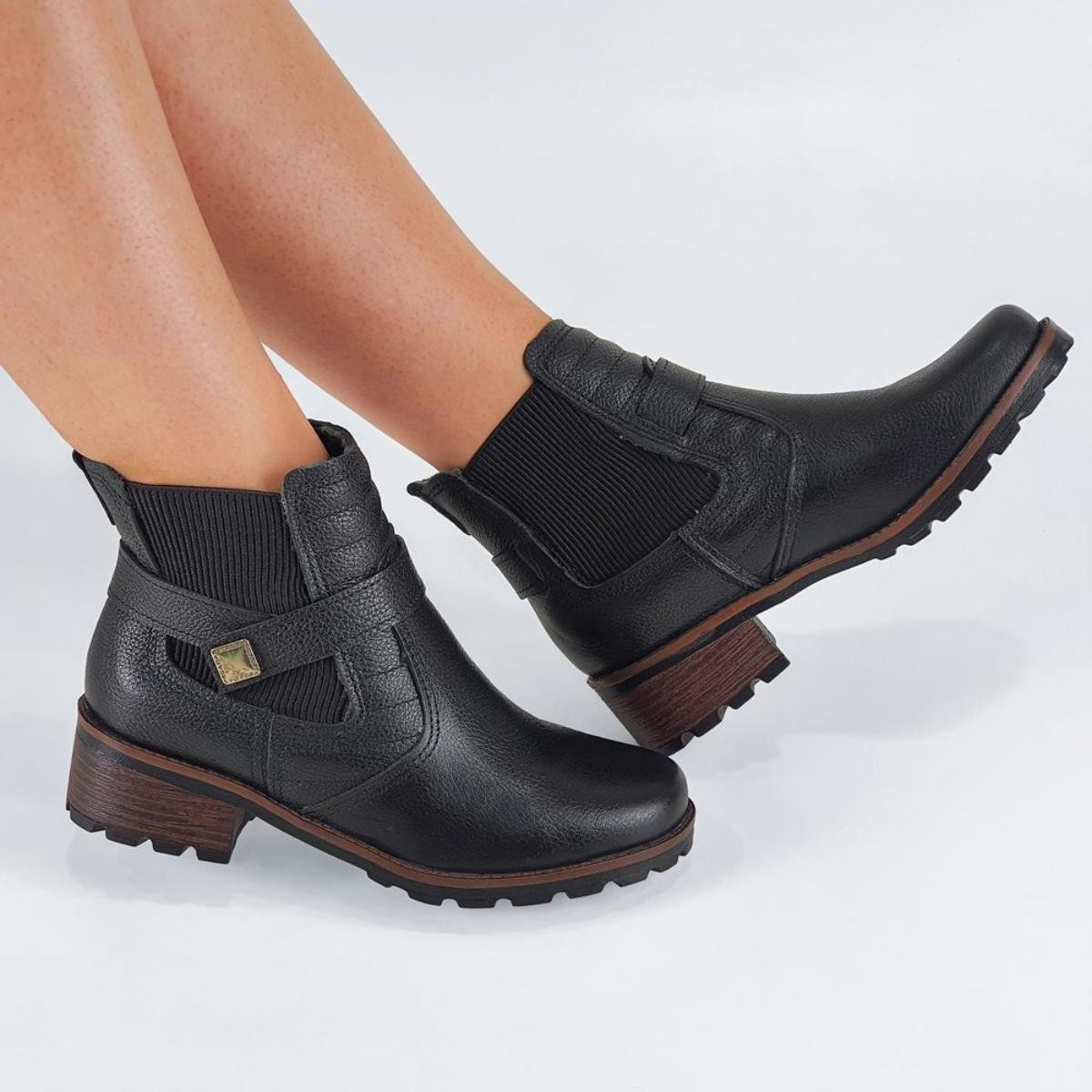 Bota Pegada Feminina Chelsea de Couro 281412 | Margil Calçados