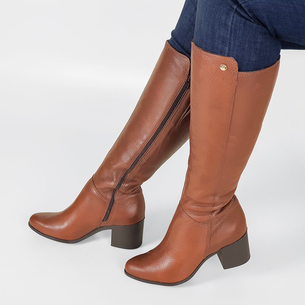 Bota Bottero Feminina de Couro Cano Longo com Salto 314703 | Margil