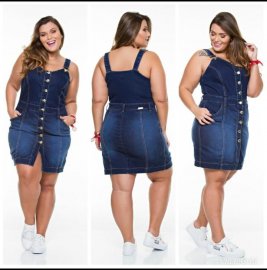 vestidos jeans curto plus size
