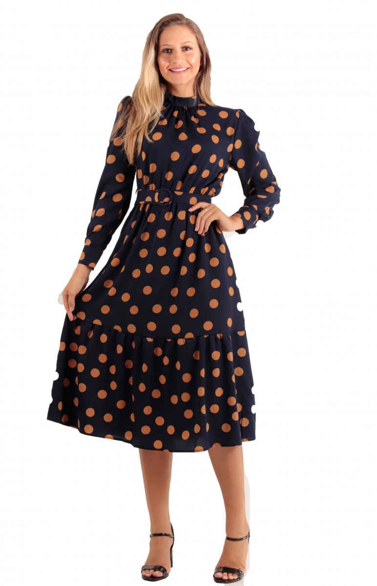 vestido social de manga comprida