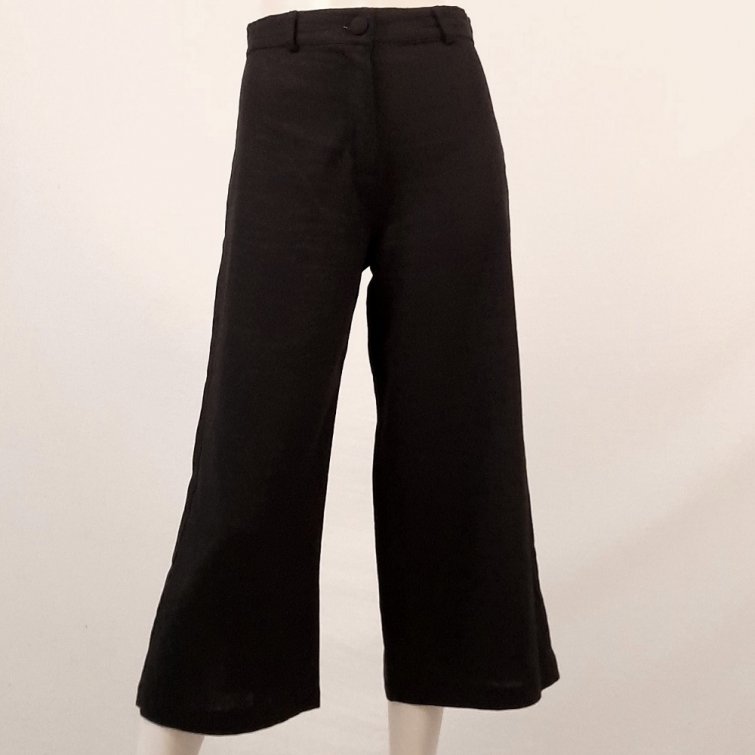 VINTAGE - Calça crepe pantacourt - TAM PP