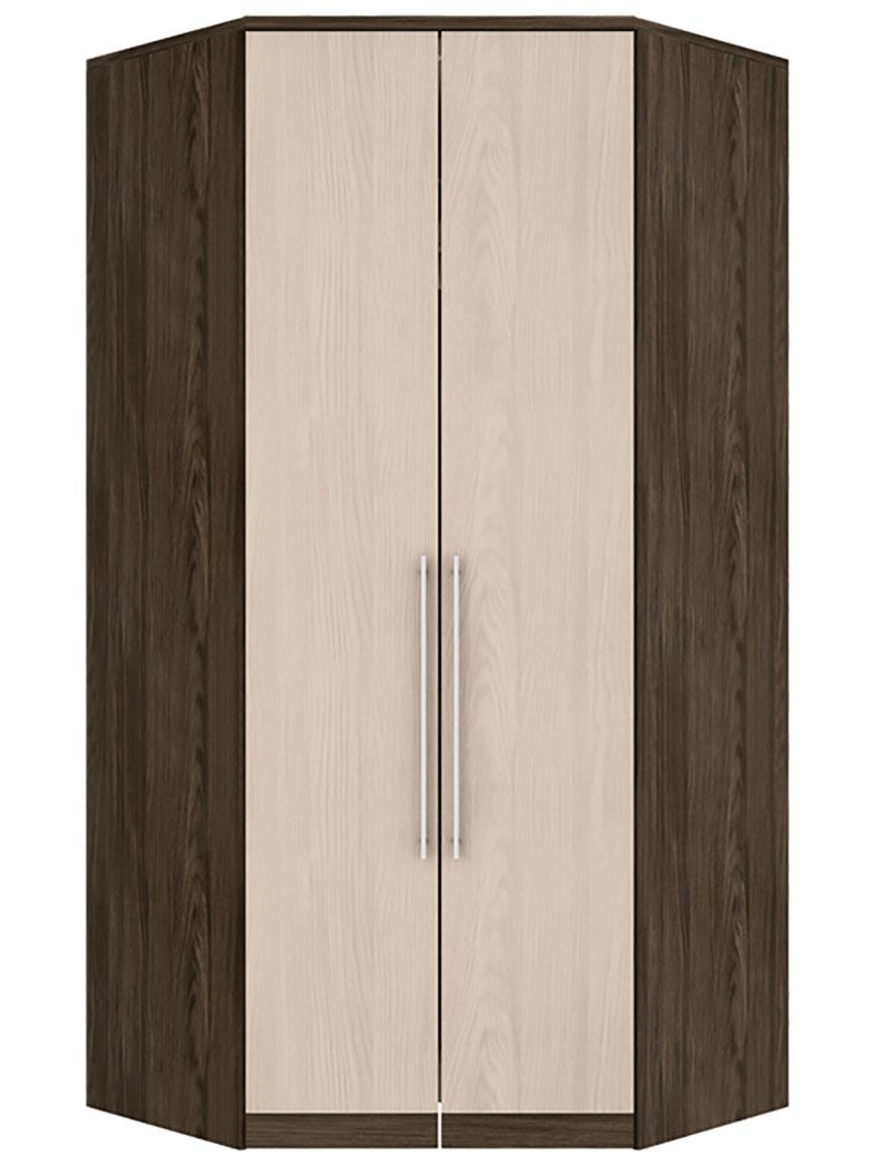 Guarda Roupa Henn Diamante Canto Closet 2 Portas Moka com Fendi