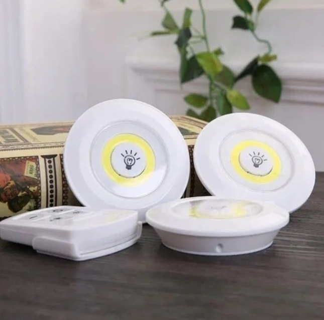 KIT 3 LUMINARIAS LED C/ CONTROLE REMOTO