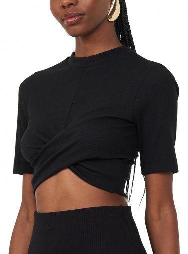 Blusa Cropped Slim Colcci Com Transpasse 036.01.29742 | Napolitana