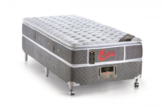 Cama Box + Colchão Castor Solteiro Light Stress One Face 100x200x67cm