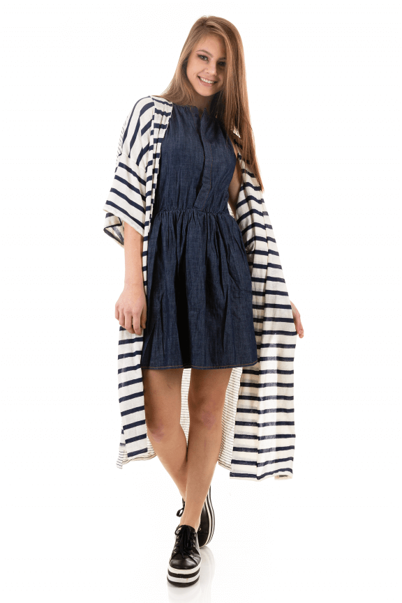 kimono listrado feminino
