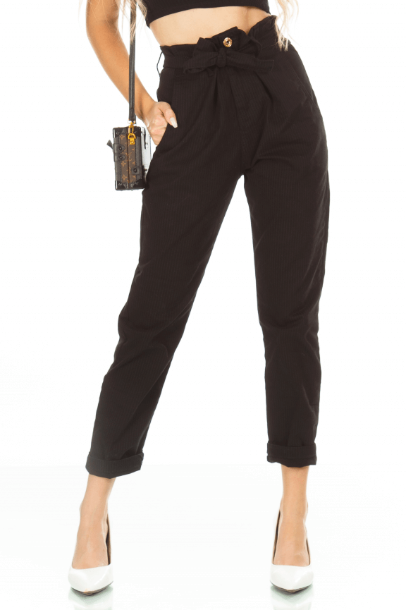 calça clochard risca de giz