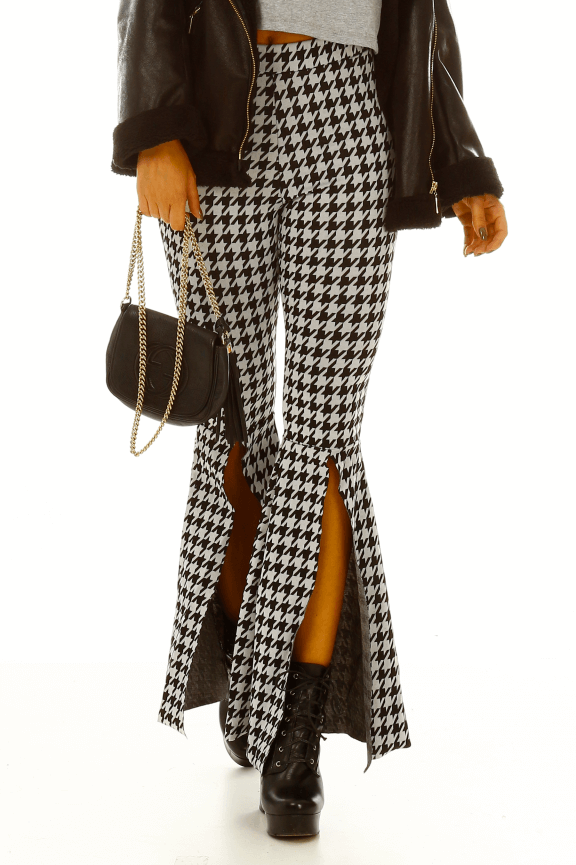 calça flare com blusa xadrez