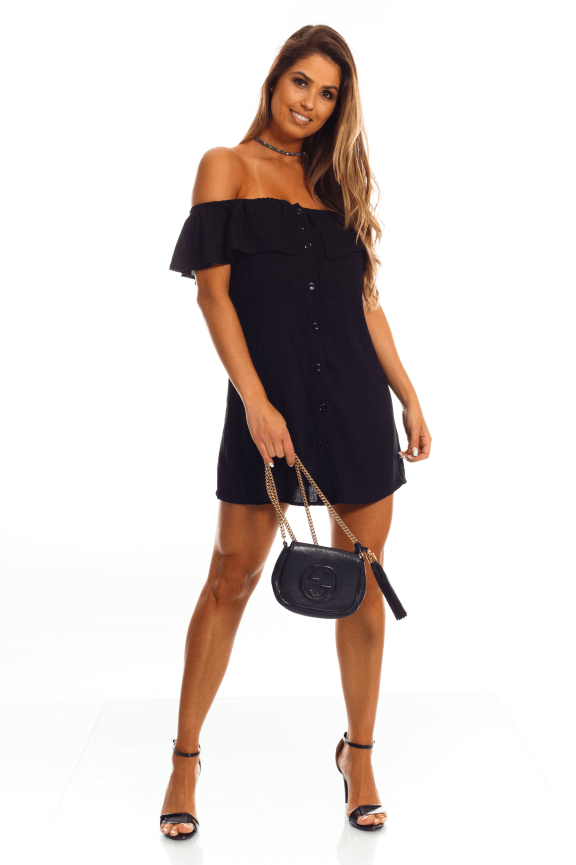 vestido ciganinha com botões