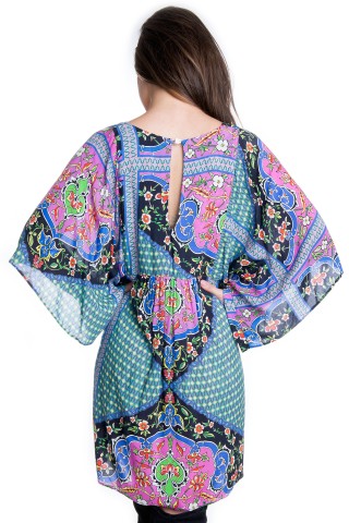 vestido asa de morcego longo