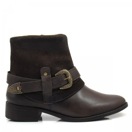 Bota Feminina Cano Curto Salto Montaria Crisdan 8677 Couro Bota Feminina Cano Curto Salto Montaria Crisdan 8677 Couro