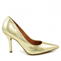 sapatos dourados vizzano