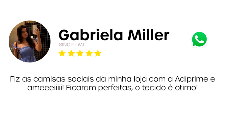 Avaliação de cliente sobre uniformes personalizados