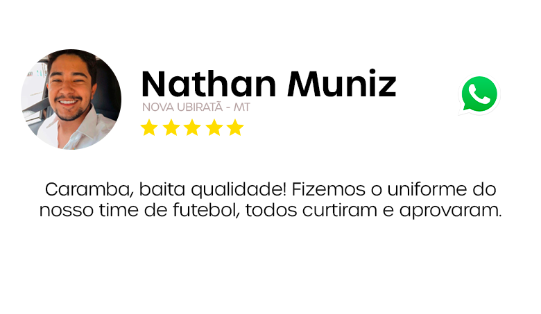 Avaliação de cliente sobre uniformes personalizados