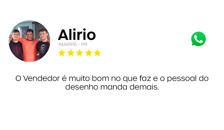 Avaliação de cliente sobre uniformes personalizados