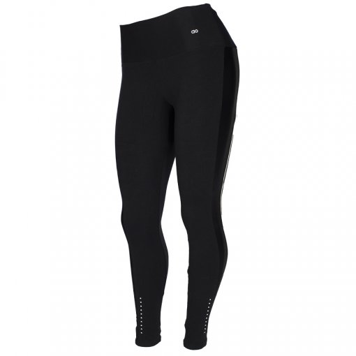 Legging Alto Giro Recortes Couros Feminina