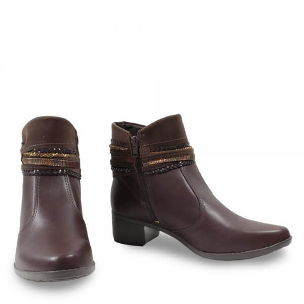 Bota Cano Curto Mississipi Q3621 Salto Bloco Feminina