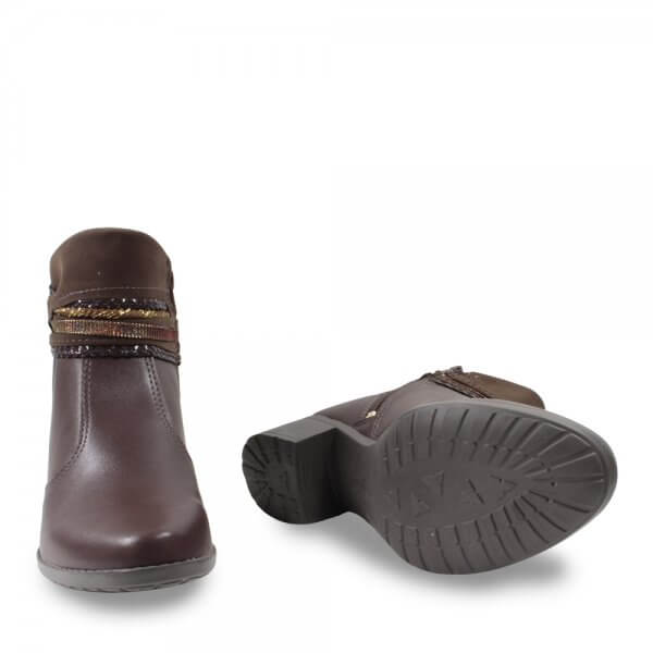 Bota Cano Curto Mississipi Q3621 Salto Bloco Feminina