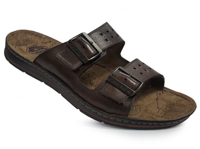 Papete Masculina Percata De Couro Chinelo Pegada Papete