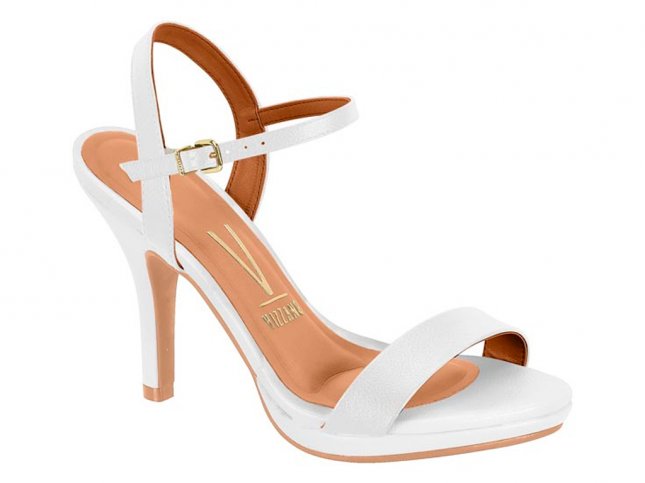SandÃ¡lia Branca Da Vizzano Salto Branco Vizzano Sandália Vizzano