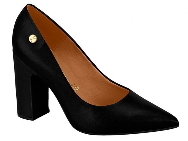 Salto Grosso Scarpin Preto 33 Sapato Vizzano Scarpin Salto Alto