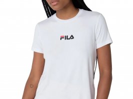 Camiseta Fila Letter Fit Esportiva Feminina Original Camisetas