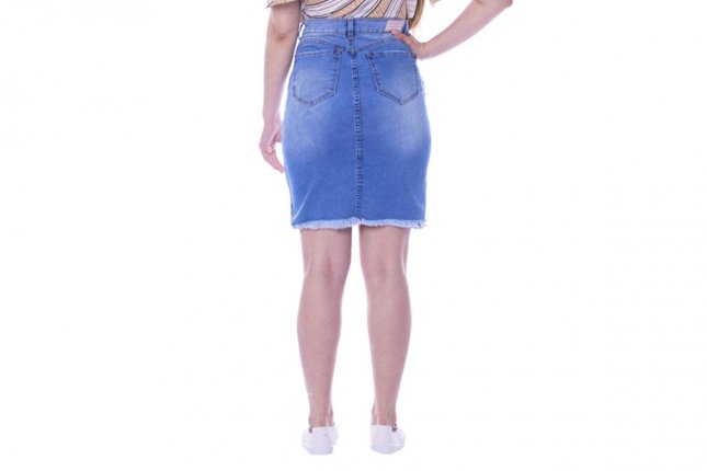 saia jeans barra desfiada