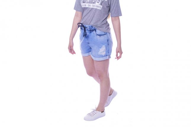 short jeans feminino de elastico