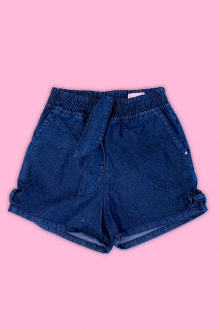 bermuda jeans com laço