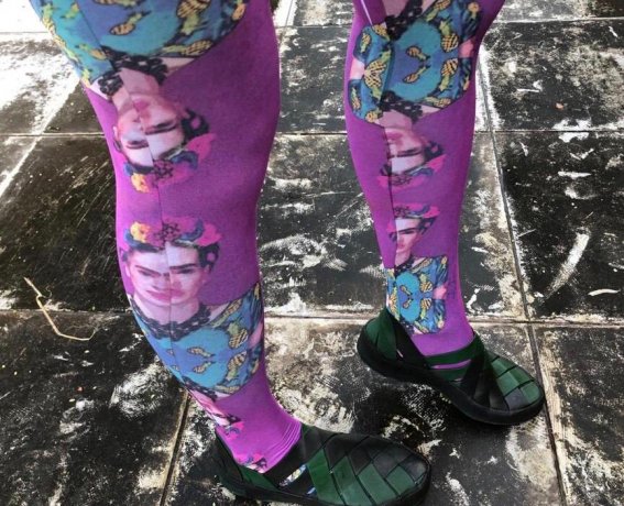 Meia Calça Roxa Frida Kahlo