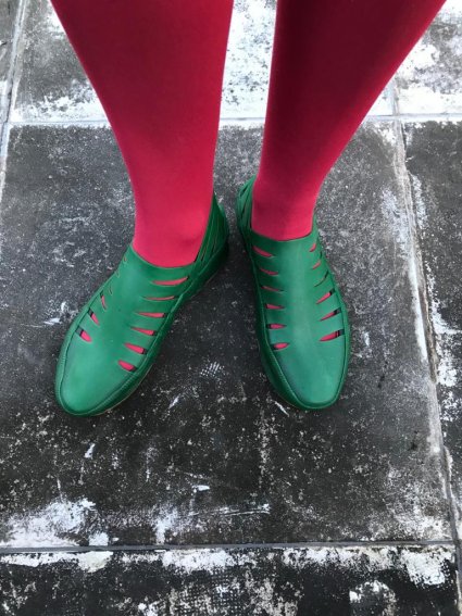 Sapato de Látex Verde
