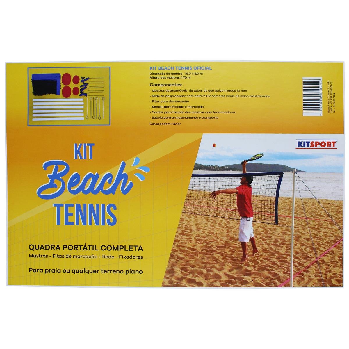 KIT BEACH TENNIS QUADRA PORTÁTIL COMPLETA Lojas Radan