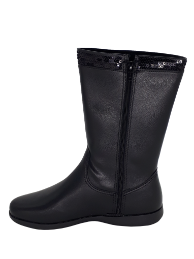 Bota Infantil Pampili Cano Alto Rasteiro Zíper 227074 Preto. | Zariff