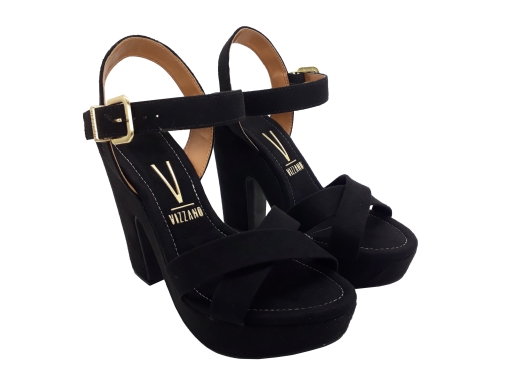 Sandália Feminina Vizzano 6281.127 Salto Alto Meia Pata Preto