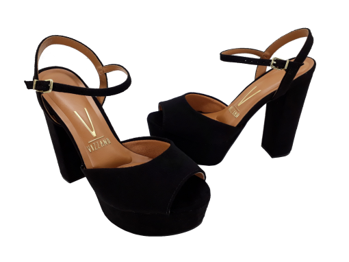 Sandália Feminina Vizzano 6282.400 Salto Alto Meia Pata Preta