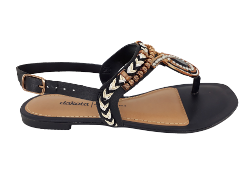 Sandália Rasteira Feminina Dakota com Pedras Decorativas Z5652