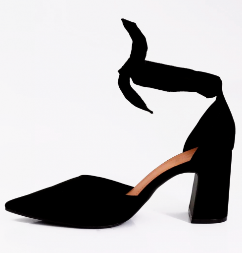 scarpin com laço no tornozelo