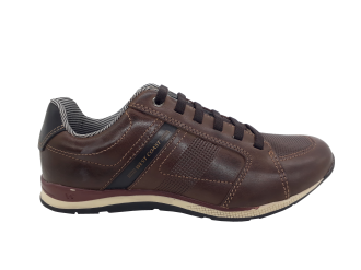 sapatênis couro west coast command cadarço elástico masculino