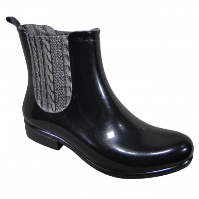 Bota Cherry Kelly 1336 101 1336 101 001 PRETO/TABACO Chuteira