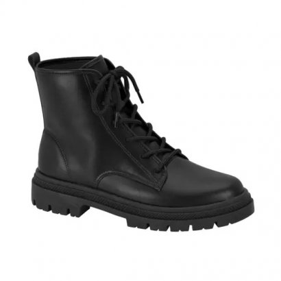 Bota Moleca Coturno Feminino Cadarço Preto